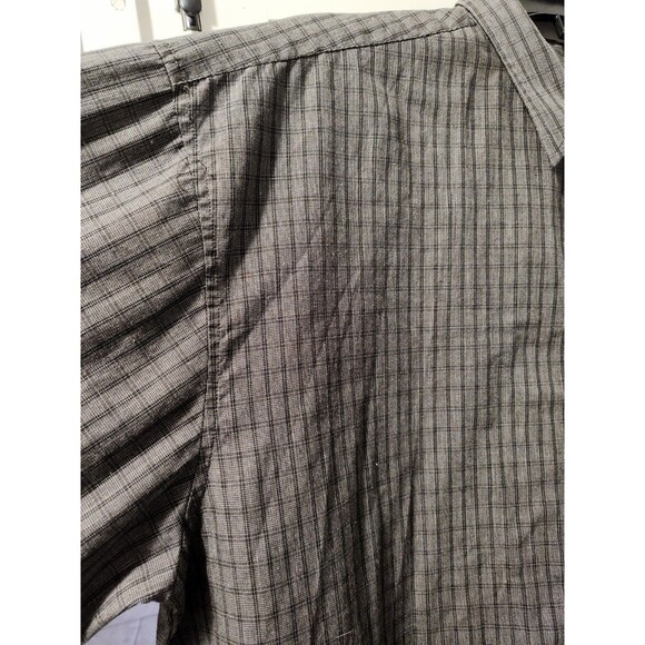 Puritan Men's XLT 17.5" Long Sleeve Shirt Gray Plaid Button Down 1X Alto - Picture 7 of 15